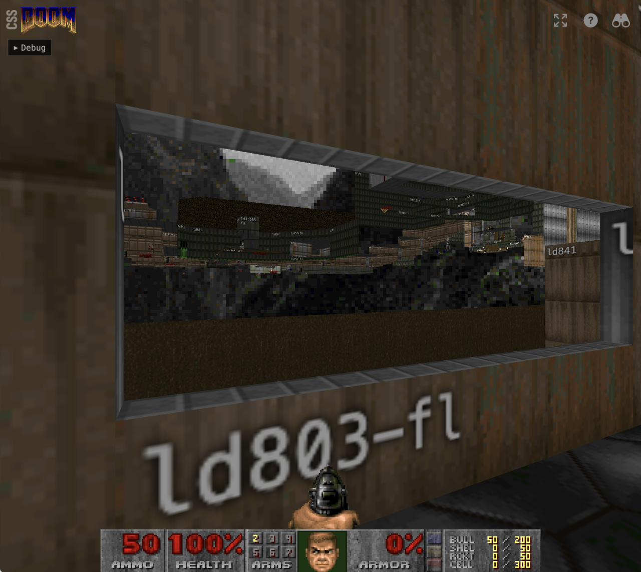 We've got a problem. Looking out of the window we can see parts of the map which should not be visible.